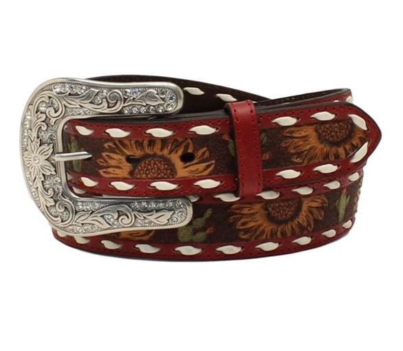 Angel Ranch Women&#039;s Sunflower Cactus Western Belt