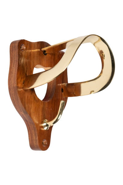 Trensenhalter aus Holz und Messing