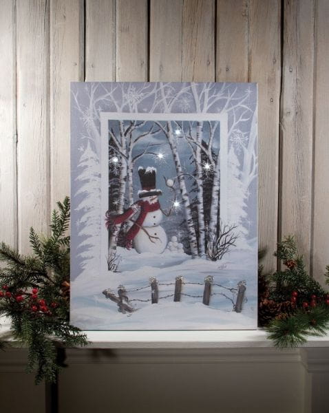 LED Canvas Bild Lighted Frosty&#039;s Snowball