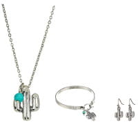 Blazin Roxx Women's Cactus Pendant Jewelry Set