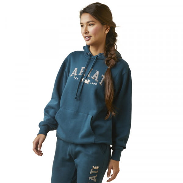 Ariat Womens REAL Flora Hoodie Reflecting Pond