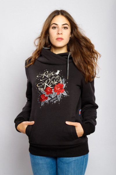 OS Womens RUN FOR THE ROSES Hoody black