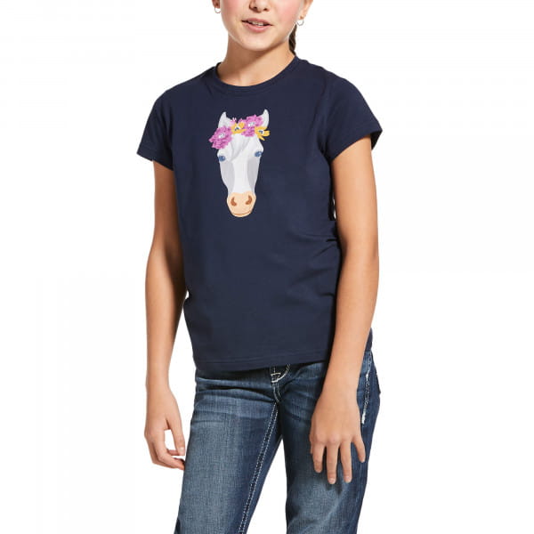 Ariat Youth Flower Crown T-Shirt navy