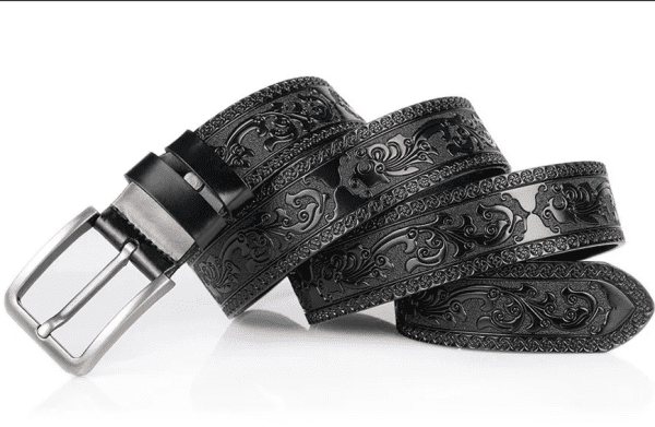 Gürtel Flower Tooling Black