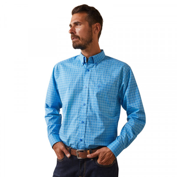 Ariat Mens Lake Fitted Shirt blue grotto