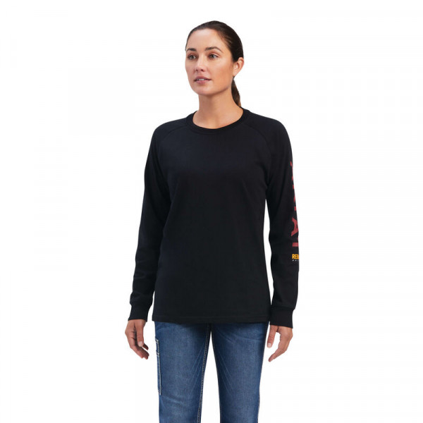Ariat Womens Rebar Cotton Strong Logo Graphic T-Shirt black