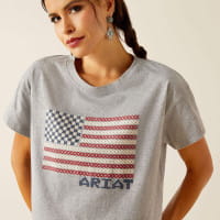 Ariat Womens Homespun Flag T-Shirt heather grey